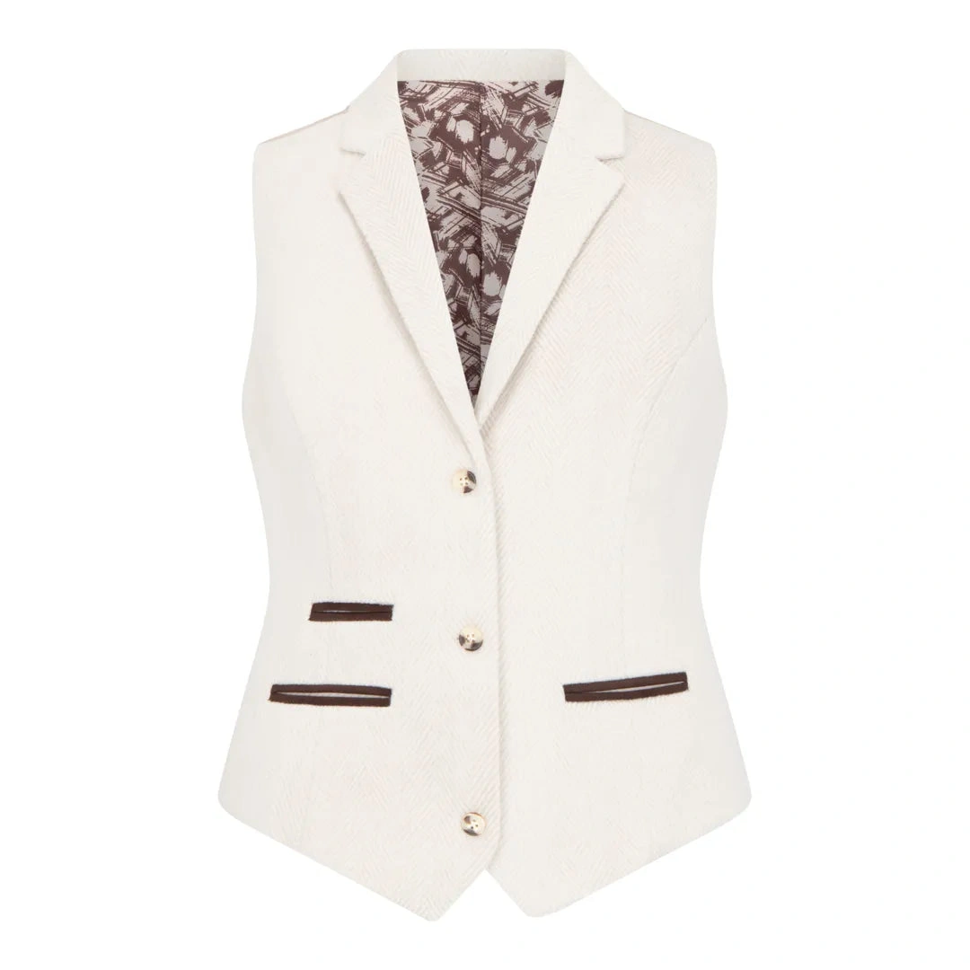 Schickes Wollmischung Tweed Weste – Damenmodell, zeitloses Klassiker!